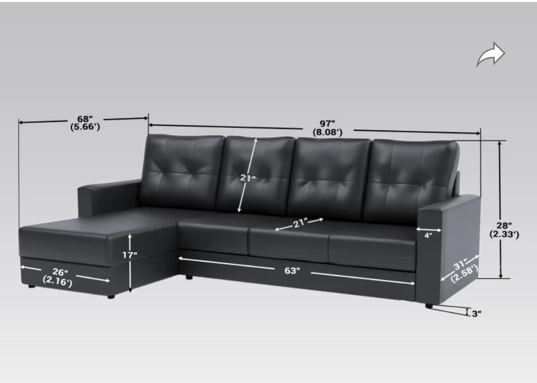 5 Seater Leather Sofa With Couch